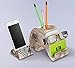 Eximious India Wooden Desk Organizer - Elephant Pen Cup/Eyeglass Stand/Name Card Holder/Mobile Holder, White, 7 x 3 x 4.75 inches