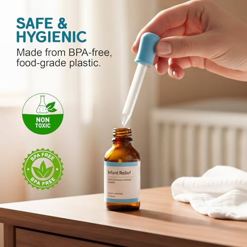 Image of Baybee Baby Medicine Feeder Dropper for Infants & Toddlers | BPA-Free Silicone Oral Dropper | Multipurpose Baby Feeder for Medicine, Syrup, Vitamins, Juice | Easy-to-Clean, Reusable (Blue - Pack of 2)