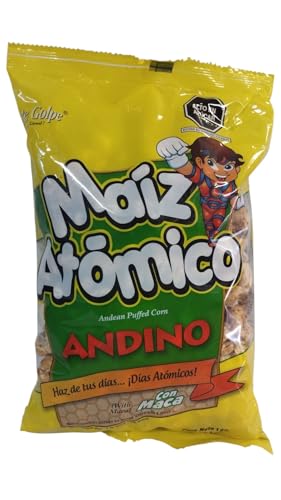 MAIZ ATOMICO - ANDINO - MAIZ ATOMICO - MAIZ EXPANDIDO BAÑADO EN JARABE AZUCARADO Y MACA - MAIZ TOSTADO PASANKALLA - 125 GRAMOS