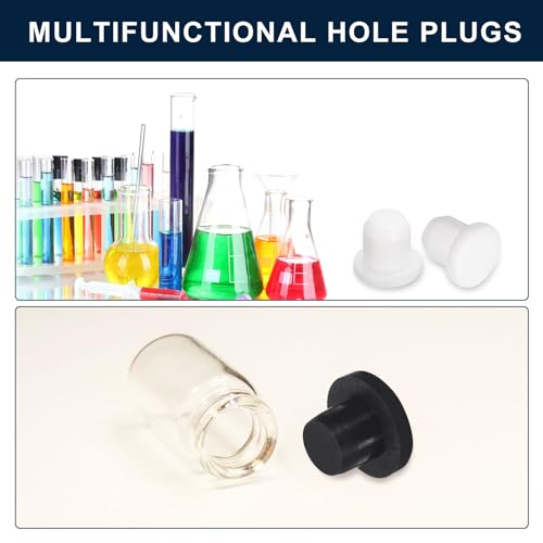 Image of uxcell 20 Pieces White Rubber Stopper, S5.5 Waterproof Plug Holes for 5.5mm / 0.22 inch Hole