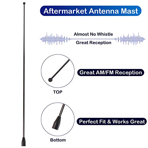 Anina 15" Stainless Steel Antenna Mast For 1980-2022 Toyota Rav4 Sienna 4 Runner Ford F150 Super Duty Car Washproof Antenna For Fm/Am Radio Signal Reception #TOP1