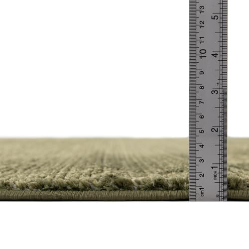 Image of Rugs.com - Finsbury Rug - 7' 1 x 10' Green Easy-Clean Rug - Modern Textured Pile for Living Rooms and Offices