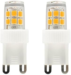 CBconcept UL-Listed, G9 LED Light Bulb, 2-Pack, Epistar COB 1.7 Watt, 220 Lumen, Not Dimmable, Warm White 3000K, 360Â° Beam Angle, 120 Volt, 25W Equivalent, Halogen G9 Replacement Bulb