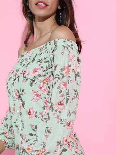 Image of Tokyo Talkies Women's Dresses for Women | Floral Print | Short Dress | Strap Sleeves | Elegant & Trendy | Western