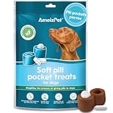 AmeizPet Bolsillos para Comprimidos para Perros, Blandos para Ocultar un Comprimido y Facilitar la Administración a su Mascota, Ayuda para Perros Que Hace Que Dar Comprimidos Sea Sin Estrés, 100 g