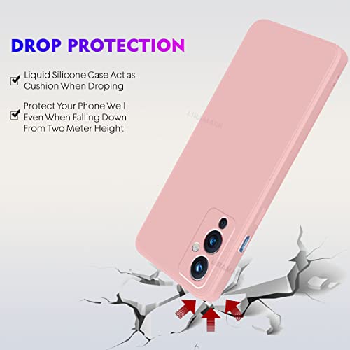 Image of LIRAMARK Silicone Soft Back Cover Case for OnePlus 9 5G / 1+9 5G (Silicone Pink)