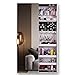JRZTC Armoire de Rangement de Bijoux Dressing Miroir Pleine Longueur avec Porte coulissante Gauche, Grand Espace de Rangement, Facile à Assembler