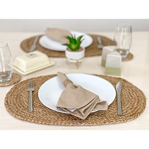 Chardin home Jute Braided Oval PLACEMAT (Set of 4) Cover