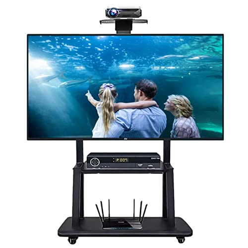 Soporte de pie alto para TV 50 a 75 pulgadas, con ruedas y estantes miniatura 1