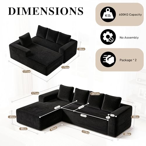 Sofá nube de asiento profundo para un salón moderno y acogedor 3