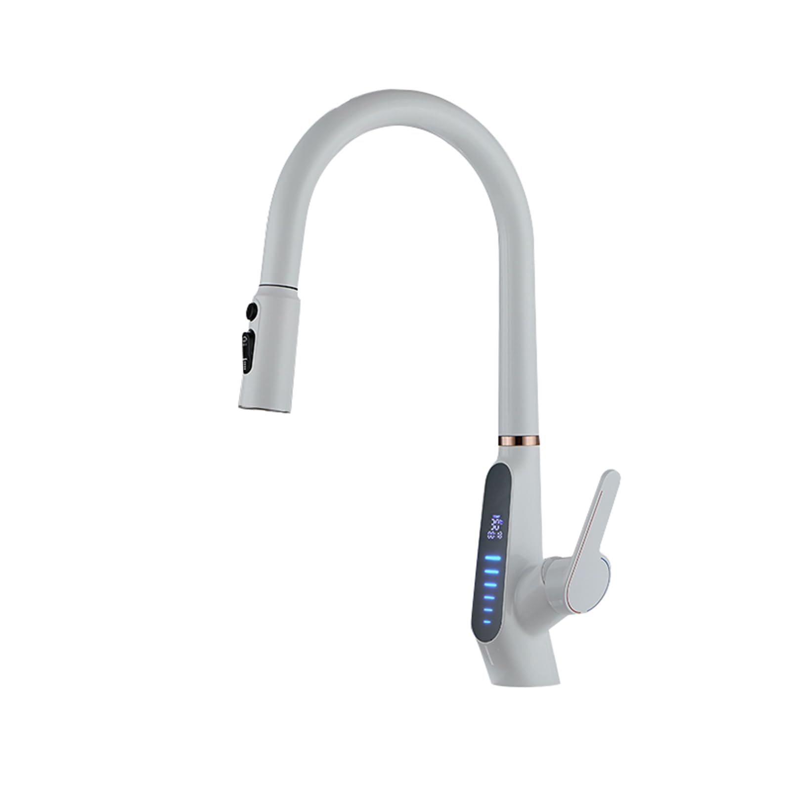 Robinet de cuisine 3 voies à jet orientable et contrôle de température sur écran digital