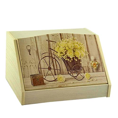 Lupia 8016123080142 Panera con decoración en Yellow Roses, Madera, Shabby,...