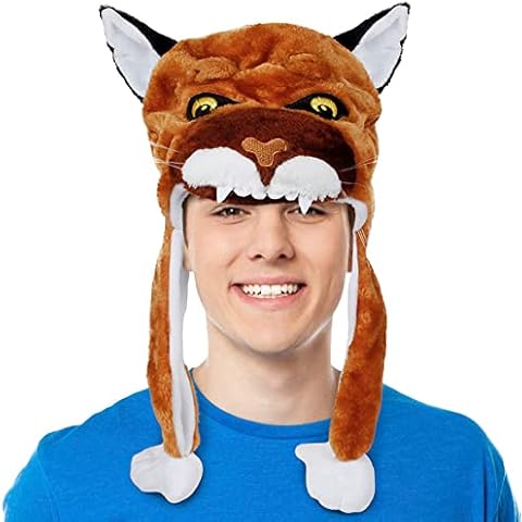 American Carnival Mart Hat-A-Mals Stuffed Plush Wildcat Hat Costume Accessory Cover
