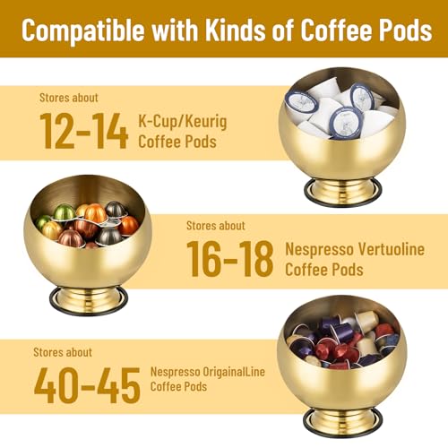 Support de dosettes de café RECAPS doré pour ranger un plan de travail encombré - 6
