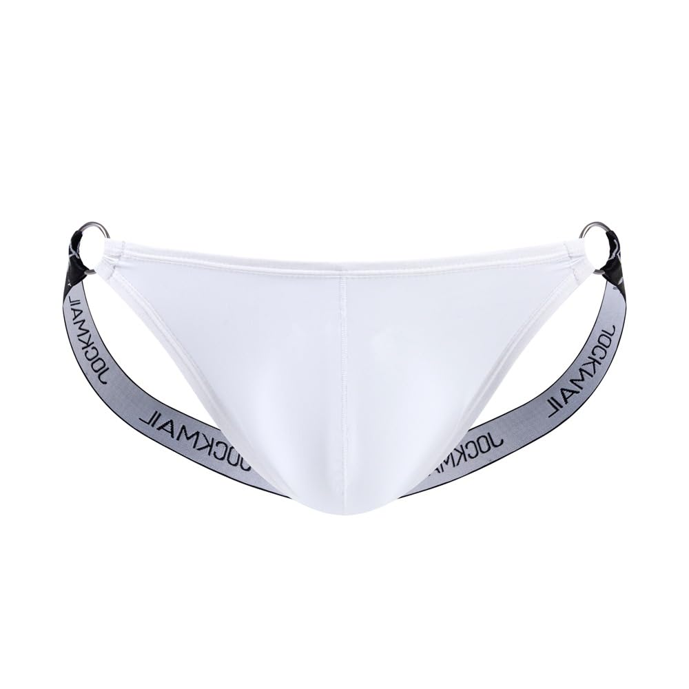 Men's Ice Silk Jockstrap Low Waist Breathable Thong Underwear Workout Jock Strap Comfortable Briefs for Men