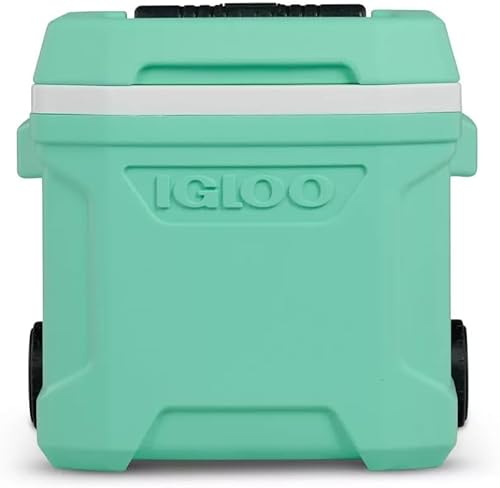 Igloos Profile II 16-Quart Wheeled Cooler with Telescoping Handle, THERMECOOL Insulation, 24-Can Capacity (Mint, 16 QT)