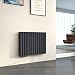 Produktbild EMKE Röhrenheizkörper 600x770mm Horizontal Anthrazit Ovale Heizkörper Seitenanschluss Doppellagig 1188W
