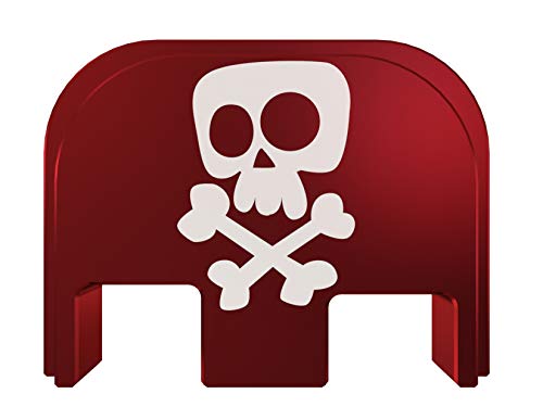 Rowe Tactical Rear Slide Cover Back Plate for Glock Gen 1-5 - Red Skull Cartoon - for Glock G17 G19 G21 G22 G23 G24 G26 G27 G29 G30 G31 G32 G33 G34 G35 G36 G37 G38 G39 G40 G41 G45