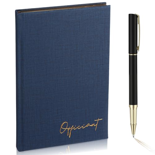 Livre d'officiant de mariage haut de gamme bleu foncé couverture rigide 192p