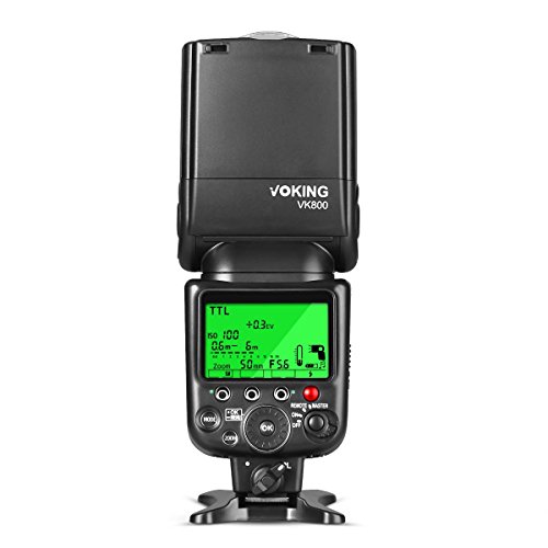 Voking VK800 Pantalla LCD I-TTL Flash Speedlite TTL para Nikon D3300/D3400/D5/D500/D5600/D610/D7100/D7200/D7500/D810 etc y Otras cámaras DSLR con Zapata