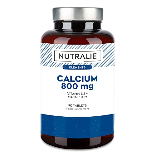 Calcium 800 mg mit Magnesium und Vitamin D | Erhaltung von Normalen Knochen, Zähnen und Muskeln mit hoher Absorption Kalzium, Magnesium und Vitamin D3 | 90 Tabletten Nutralie Cover