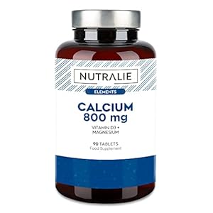 Calcium 800 mg met Vitamine D3 en Magnesium | Onderhoud van Normale Botten, Tanden en Spieren met een Hoge Absorptie van…