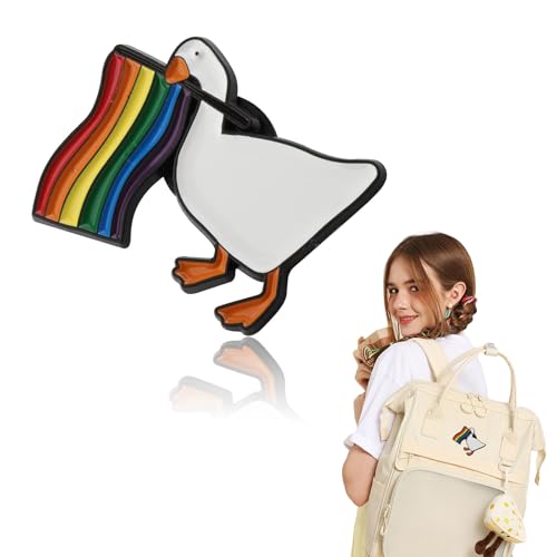 Hebterrka Pride Pin als Pride-Zubehör, LGBTQ Pin als Pride-Geschenk, Gans Emaille Bi Pride Pin als Regenbogenschmuck für Outfits, Rucksack, Hutdekoration
