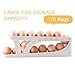 ZEJOROSE Egg DispenserAutomatic Rolling Egg Tray Organizer,2Tiers,Holds 15 Eggs Simultaneously,Space Saving Refrigerator Egg Roller,Works in The Refrigerator,Kitchen,Cabinets,Dining Table (White)