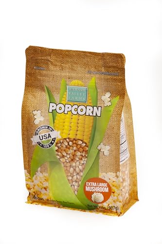 Extra Large Mushroom Popcorn Kernels - Wabash Valley Farms Large Mushroom Shaped Popcorn Kernels for Popping, Gourmet Popcorn Kernels for Popcorn Maker, Non-GMO Popcorn Seeds (2 lb)