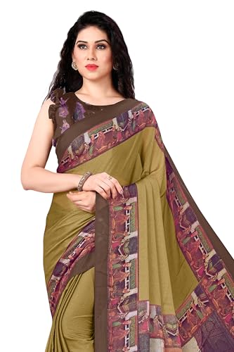 Image of MIRCHI FASHION Saree for Woman Chiffon Kalamkari Design | Professional Office Wear Lightweight Sari for All-Day Comfort with Blouse (Available in 15 Colors)