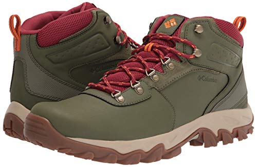 Columbia mens Newton Ridge Plus Ii Waterproof hiking boots, Hiker Green/Marsala Red, 16 US