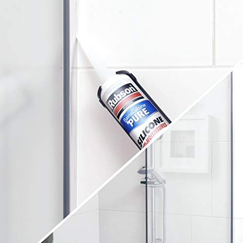 Mastic sanitaire silicone Rubson étanche et transparent pour joint de baignoire et cuisine