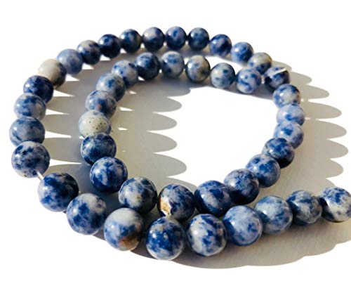 CRYSTAL KING Perles de sodalite - Un fil de 8 mm - Pierres précieuses - Perles de pierres semi-précieuses - Perles de guérison - Bijoux Cover