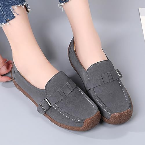 Mocassin femme confortable en gris taille 41 chaussure souple de loisirs
