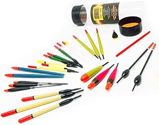 Matt Hayes - 25 Assorted LAKE and RIVER Waggler Stem Stick Coarse Fishing Floats Set in a Float Tube - Includes Disgorger, Plummet Weight & Float Rings [99-8023]