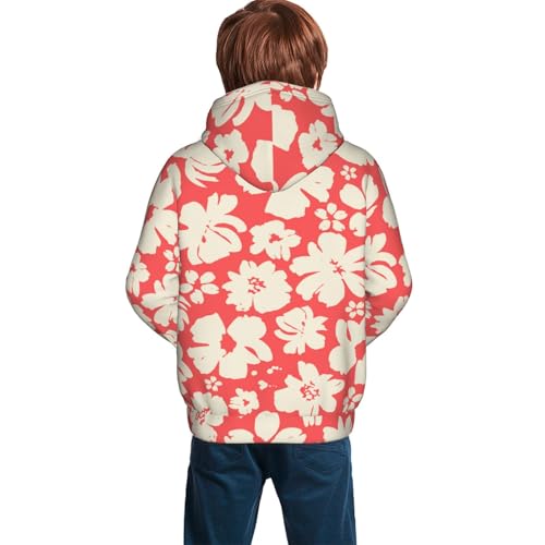 Beige Flowers Kid Hoodies Boys Sweatshirts Girls Pullover with Pocket4