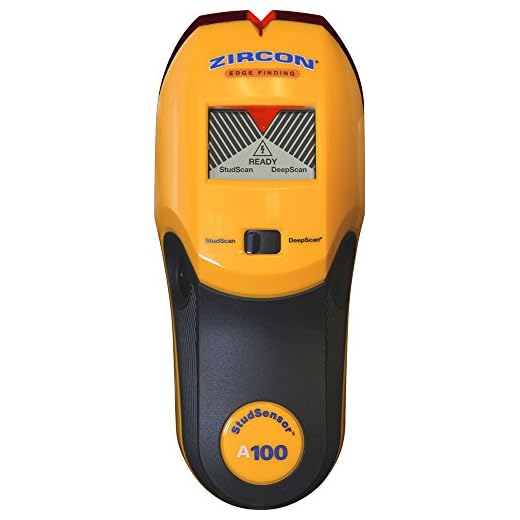 Zircon Stud Finder DIY/Pro StudSensor A100 Wall Scanner; StudScan Detects Edges of Wood/Metal Studs at 3/4” DeepScan Detects Wood/Metal to 1 1/2” Alerts Presence of Live, Unshielded AC Wire US Model