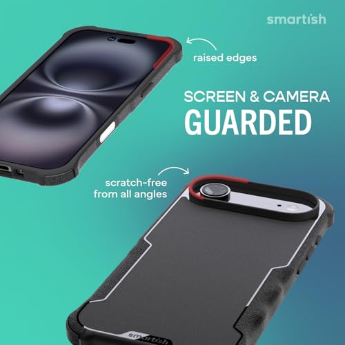 Image of Smartish iPhone Air MagSafe Case + Screen Protector - Magnetic Protective Case - Heavy Duty Armor Cover + 2-Pack Tempered Glass Screen Protectors for Apple iPhone Air - Black Tie Affair