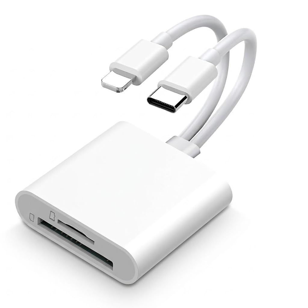 Aeoss 2-in-1 SD/TF Card Reader for iPhone & USB-C Devices, Plug & Play Connection, High-Speed Camera Storage Adapter for iPad, Android, and MacBook-image-17