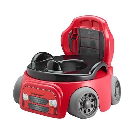 The First Years Training Wheels Racer Potty System Easy to Clean & Easy to Use Potty Training Seat, Red