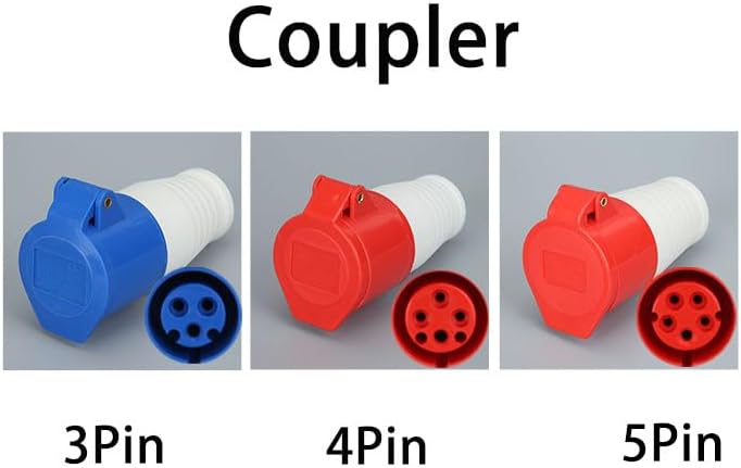Industrial & Socket Waterproof Male Female 3P/4P/5P Electrical Connector 16A IP44 Wall Mounted Socket AC 220-250V(Coupler,16A_5P)