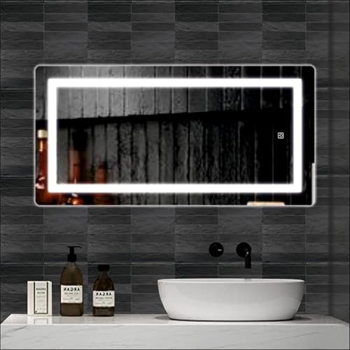 Image of Creative Arts n Frames LED Wall Mount HD Mirror with 3 Color Light Tone for Home Wall Living Room Bedroom Bathroom Hotel Decor Items (18x36 Full Length Rectangle)