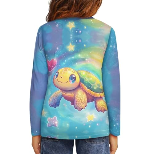 Image of Girls Long Sleeve Shirts Casual Crewneck Soft T-shirts for Girls 3-16 Years Old