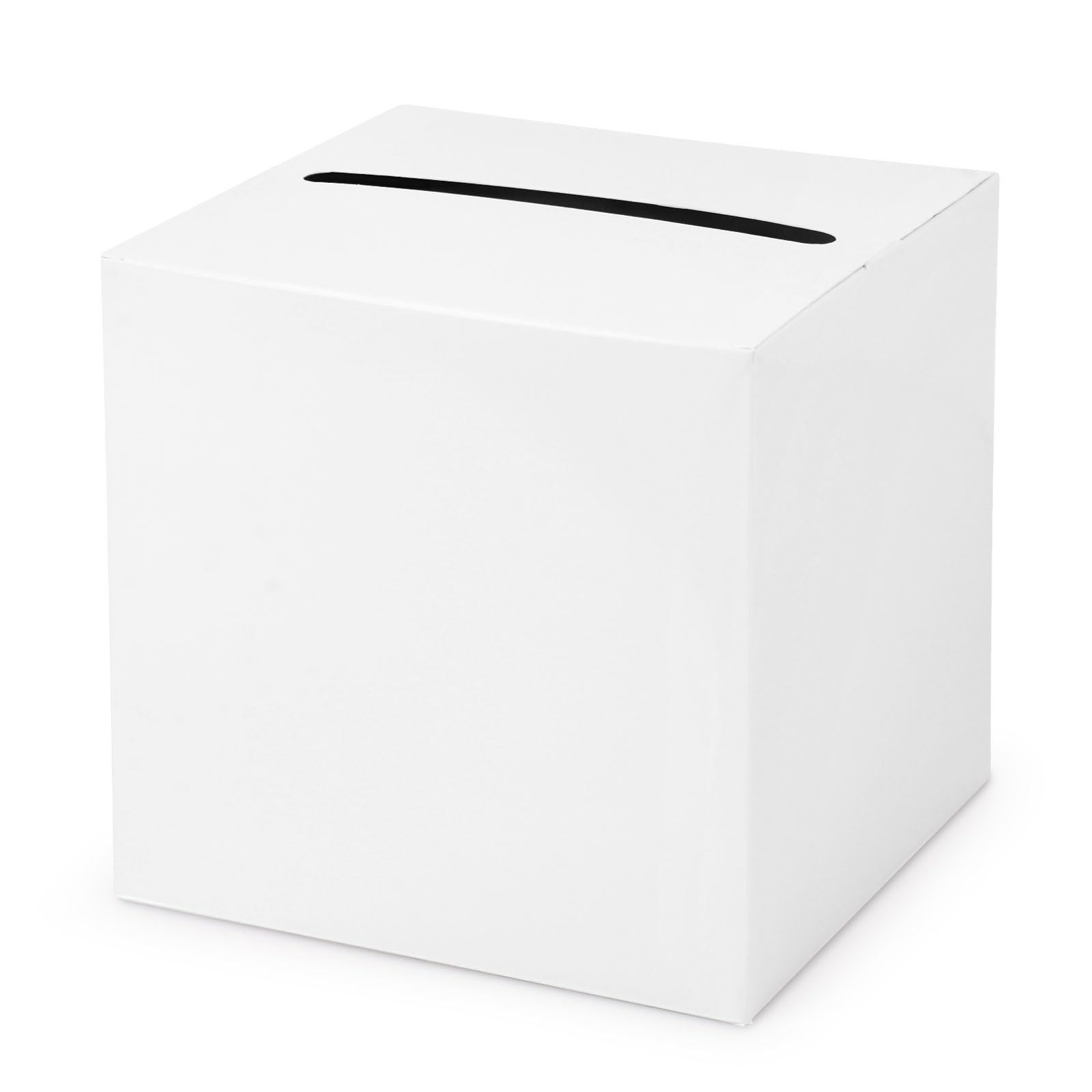 Photo 1 of Adecortalk White Gold Card Box Money Box Holder for Wedding Party Reception Birthday Baby Shower Bridal Shower Raffle Ticket Anniversary Graduation Table Centerpiece Decorations, 9''