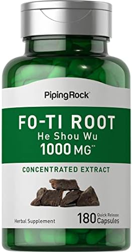 Piping Rock Fo-Ti Root 1000 mg | 180 Capsules | High Strength He-Shou-Wu | Non-GMO, Gluten Free
