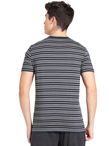 Image of Jockey 2717 Men's Super Combed Cotton Rich Striped Round Neck Half Sleeve Regular Fit T-Shirt