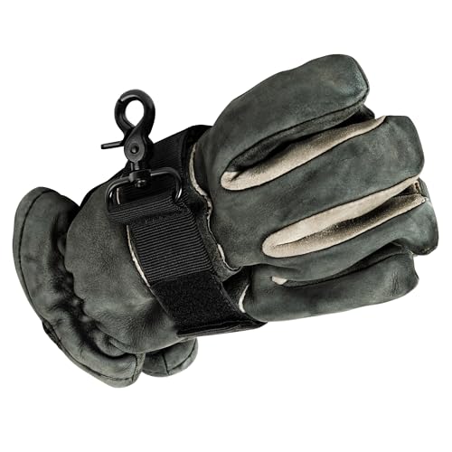 WorkingFire Firefighter Glove Strap Large Wide Black Heavy Duty Glove Holder for Turnout Gloves and Large Work Gloves Wide Strap