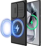 Nillkin for Samsung Galaxy S24 Ultra Case MagSafe with Slide Camera Protector, Rugged Shockproof Non Slip Magnetic Phone Case Full Camera Protection Thin Slim Case for Galaxy S24 Ultra 6.8 Inch, Black