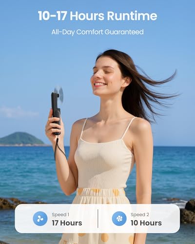 image for GAIATOP Portable Handheld Fan, 3 IN 1 Mini Foldable Travel Fans [17H M