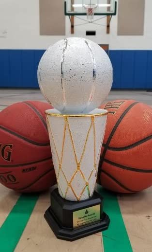 Same Day Awards Premium Ceramic Basketball Trophy (3 Sizes) - Engraving Included (16.5 Inches)